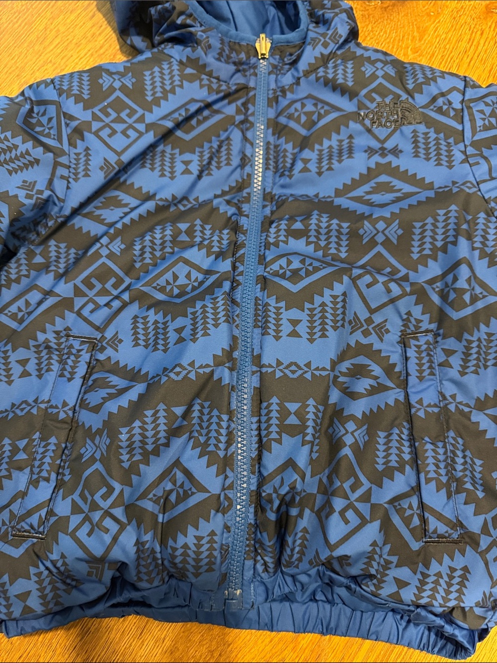The North Face Kids Navy Hooded Puffer Jacket - Picture 7 of 9